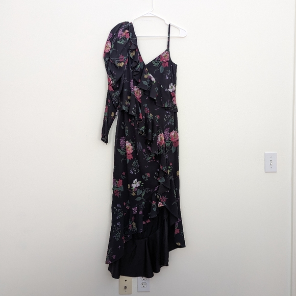 AMUR Pasqualena Midi Dress in black floral print, Size 0-4 - Picture 5 of 11